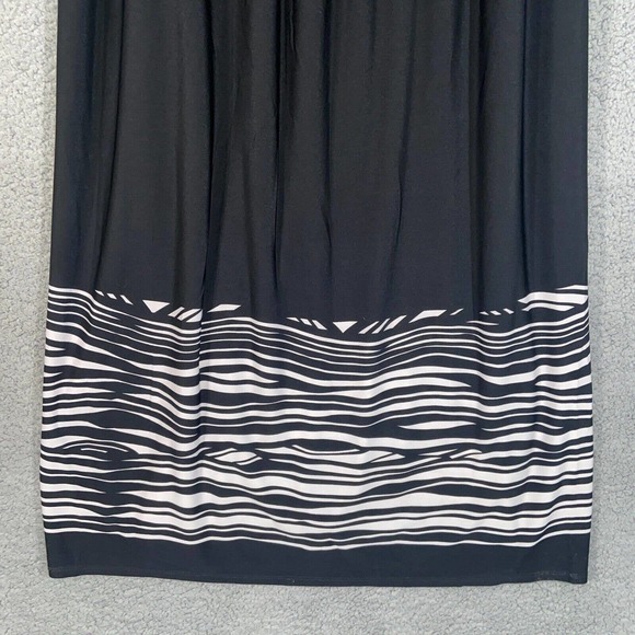 Chico's Dress Womens 2 Black White Zebra Strapless Maxi Back Zip Stretch - Picture 11 of 13